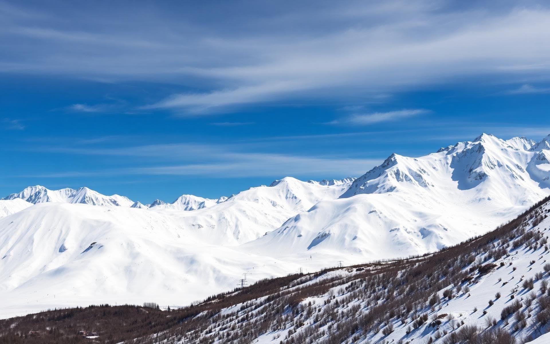 Montanhas nevadas do Valle Nevado